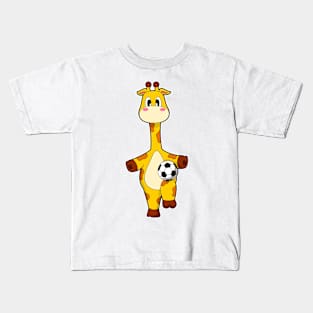 Giraffe Soccer player Soccer Kids T-Shirt